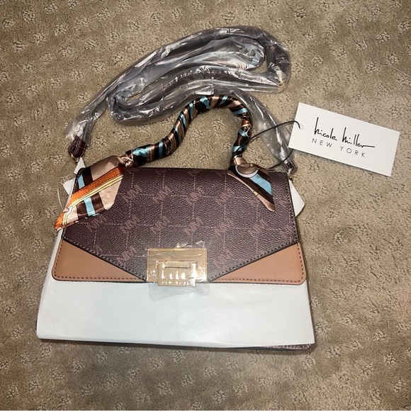 Nicole Miller Handbags - Nicole Miller NWT Brown Mix Crossbody Bag / Purse (Z001)